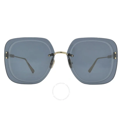 Dior Ultra Blue Square Ladies Sunglasses Cd40031u 10v 65 In Blue / Gold