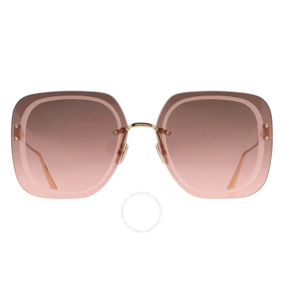 Dior Ultra Pink Gradient Square Ladies Sunglasses Cd40031u 10f 65 In Gold / Pink