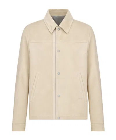 Dior Undershirt Leather Jacket In Nude
