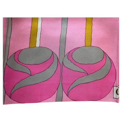 Pre-owned Dior Unusual Silk Scarf By Christian  1960's In Pink