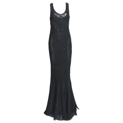 Pre-owned Dior Unworn Christian  By John Galliano Hourglass Silk Evening Gown Maxi Dress 42 In Black
