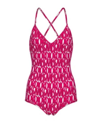 Dior V-collar One-piece Swimsuit In Pink