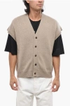 Dior V-neck Pure Cashmere Cardigan In Brown