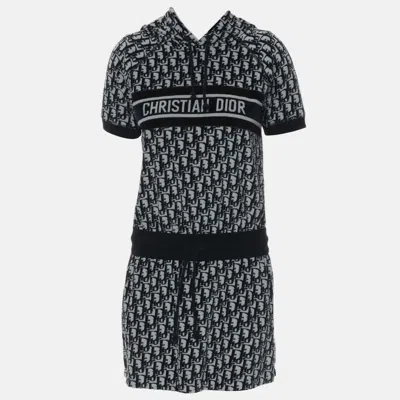 Pre-owned Dior Velour Hooded Dress Size Xs In Blue