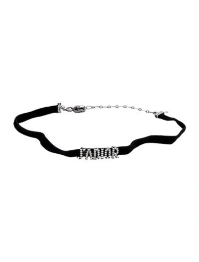 Pre-owned Dior Velvet & Crystal J'a Choker Necklace, 14.75" In Multicolor