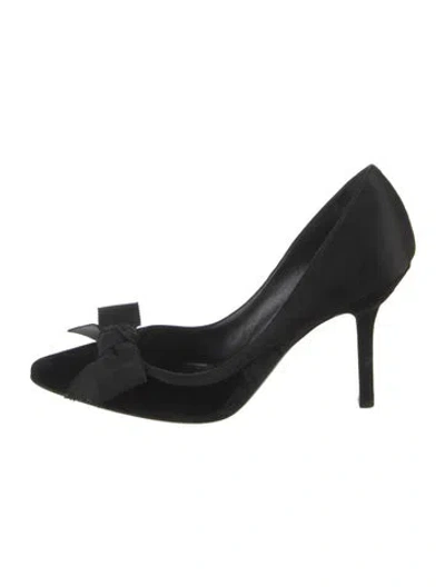 Pre-owned Dior Velvet Bow Accents Pumps In Black