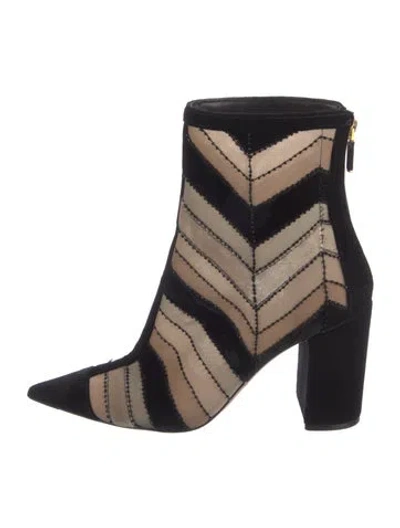 Pre-owned Dior Velvet Colorblock Pattern Boots