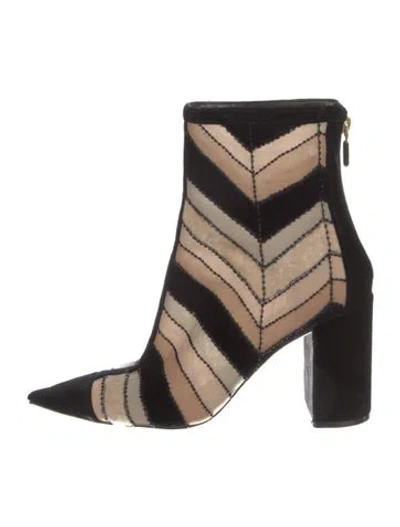 Pre-owned Dior Velvet Colorblock Pattern Boots