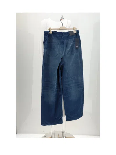 Dior Velvet Cotton Trousers In Blue