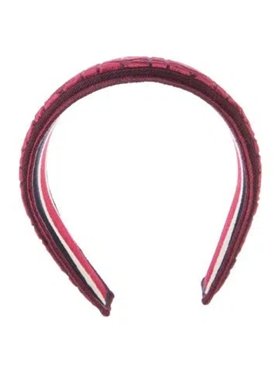 Pre-owned Dior Velvet Headband In Burgundy