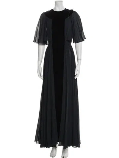 Pre-owned Dior Velvet Long Dress In Blue
