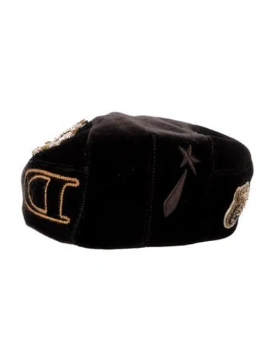 Pre-owned Dior Velvet News Boy Hat In Brown