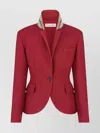 Dior Fitted Jacket In Grain De Poudre Virgin Wool And Silk In Red