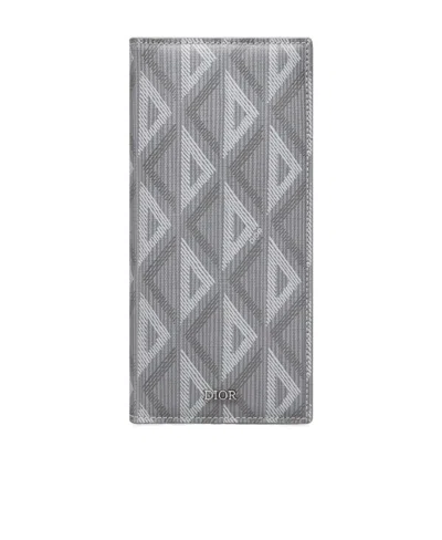 Dior Vertical Long Wallet In Gray