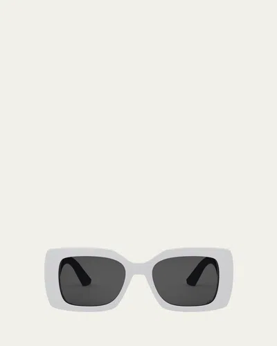 Dior Very S1i Openwork Acetate Square Sunglasses In White