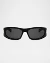 Dior Very S3i 61mm Square Sunglasses In Shiny Black Smoke