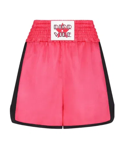 Dior Vibe Contrast Trimmed Shorts In Pink