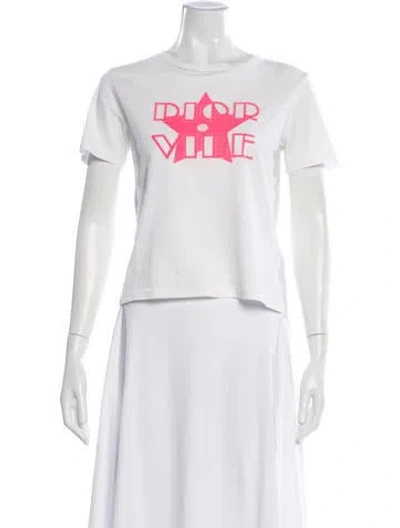 Pre-owned Dior Vibe Graphic Print T-shirt In White