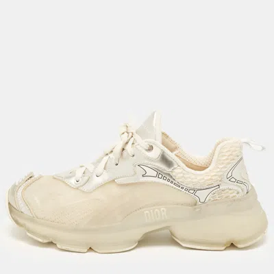 Pre-owned Dior Vibe Size 40 Transparent Leather And Rubber Lace Up Sneakers