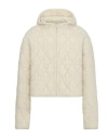 Dior Vine Checked Zipper Cardigan With Hood In Nude