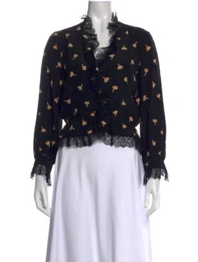 Pre-owned Dior Vintage 1974 Haute Couture Blouse In Black