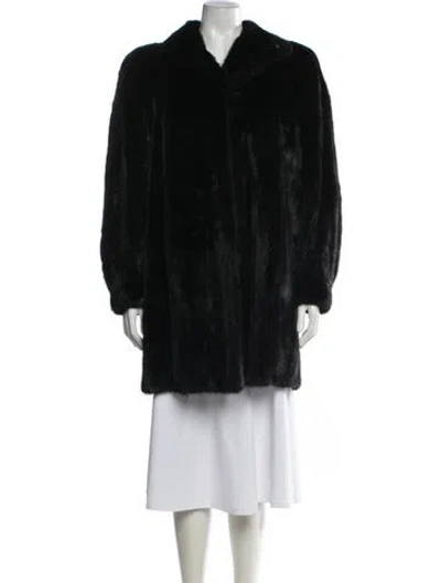 Pre-owned Dior Vintage 1980's Fur Coat In Black