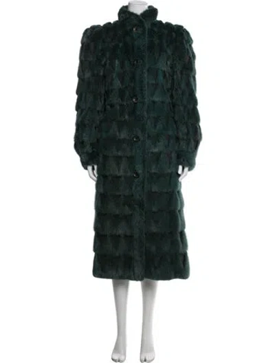 Pre-owned Dior Vintage 1980's Fur Coat In Blue