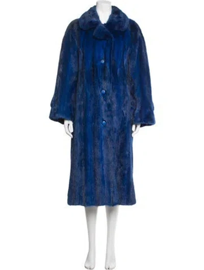 Pre-owned Dior Vintage 1980's Fur Coat In Blue