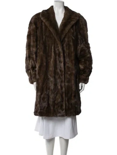 Pre-owned Dior Vintage 1980's Fur Coat In Brown