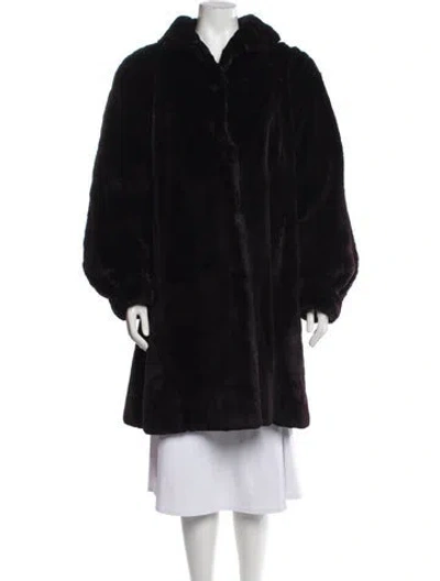 Pre-owned Dior Vintage 1980's Fur Coat In Purple