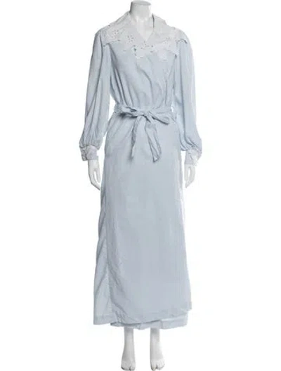 Pre-owned Dior Vintage 1980's Robe In Blue