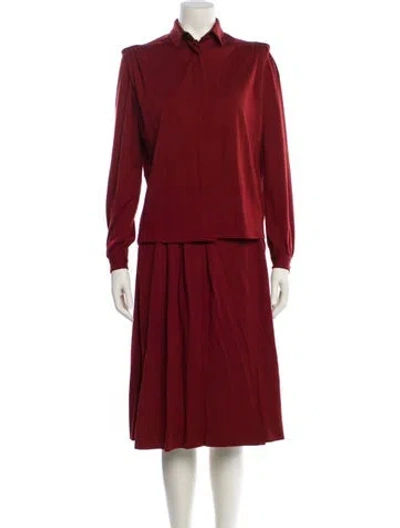 Pre-owned Dior Vintage 1980's Skirt Set In Burgundy