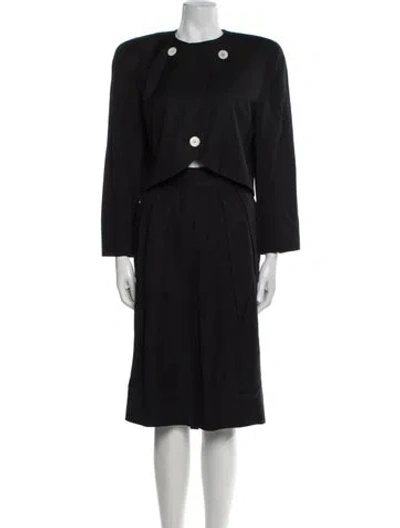 Pre-owned Dior Vintage 1980's Skirt Suit In Black