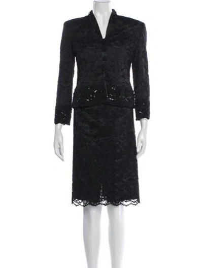 Pre-owned Dior Vintage 1980's Skirt Suit In Black
