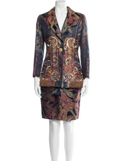 Pre-owned Dior Vintage 1980's Skirt Suit In Blue