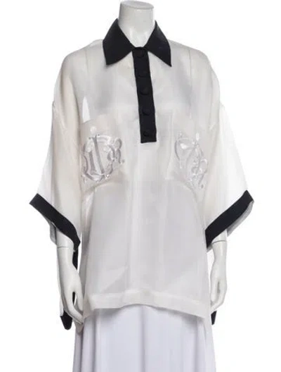 Pre-owned Dior Vintage 1980's Top In Neutral