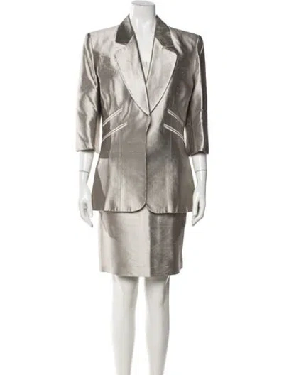 Pre-owned Dior Vintage 1992 Skirt Suit In Silver