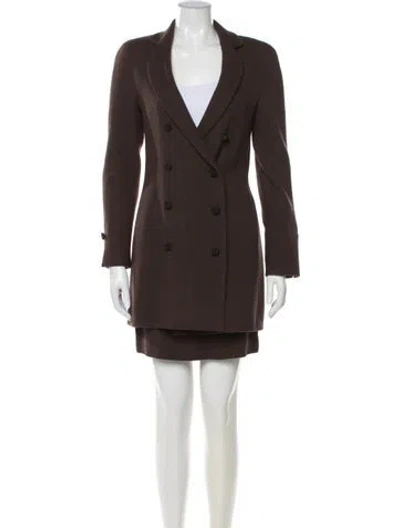 Pre-owned Dior Vintage 1997 Skirt Suit In Brown