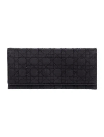 Pre-owned Dior Vintage 1998 Continental Wallet In Black