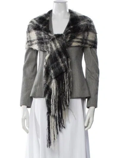 Pre-owned Dior Vintage 1998 Faux Fur Jacket In Gray