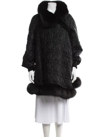 Pre-owned Dior Vintage 1998 Fur Coat In Black