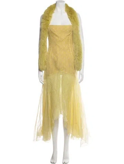 Pre-owned Dior Vintage 1999 Long Dress In Yellow