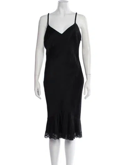 Pre-owned Dior Vintage 1999 Midi Length Dress In Black