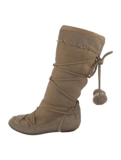 Pre-owned Dior Vintage 2000's Boots In Neutrals