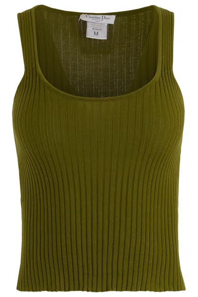 Pre-owned Dior Vintage 2000's Christian  Green Tank Top