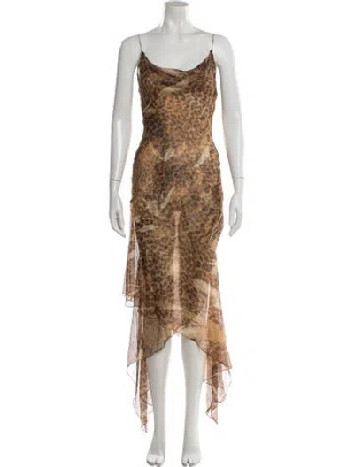 Pre-owned Dior Vintage 2000 Long Dress In Brown