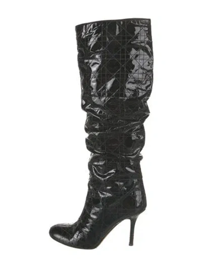 Pre-owned Dior Vintage 2000's Slouch Boots In Black