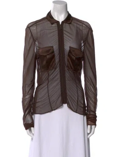 Pre-owned Dior Vintage 2001 Button-up Top In Brown
