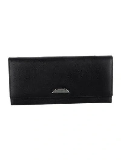 Pre-owned Dior Vintage 2001 Continental Wallet In Black