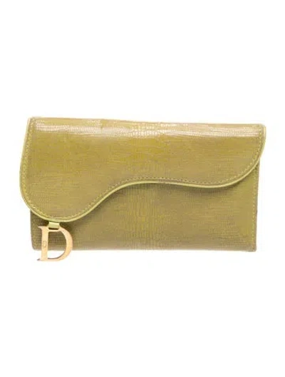 Pre-owned Dior Vintage 2001 Wallet In Green